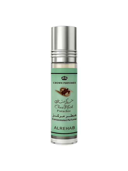 Al-Rehab Choco Musk Pistachio parfymolja 6ml med bergamott, kola, hallon, mandel och vanilj