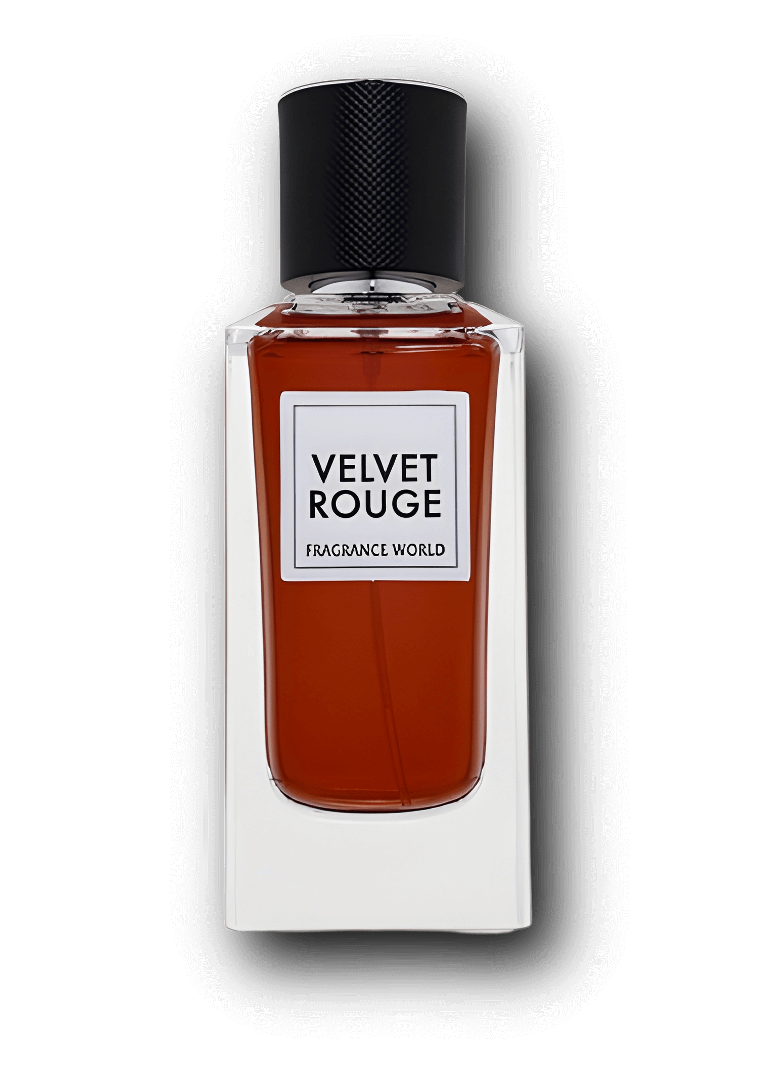 Rouge Velvet från Fragrance World inspirerad av Rouge Velours – elegant doft med vitt te, rosépeppar, ros och patchouli.